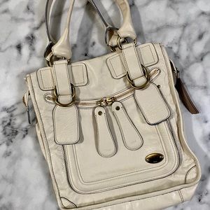 Authentic Chloe Bay Tote Ivory Cream Leather